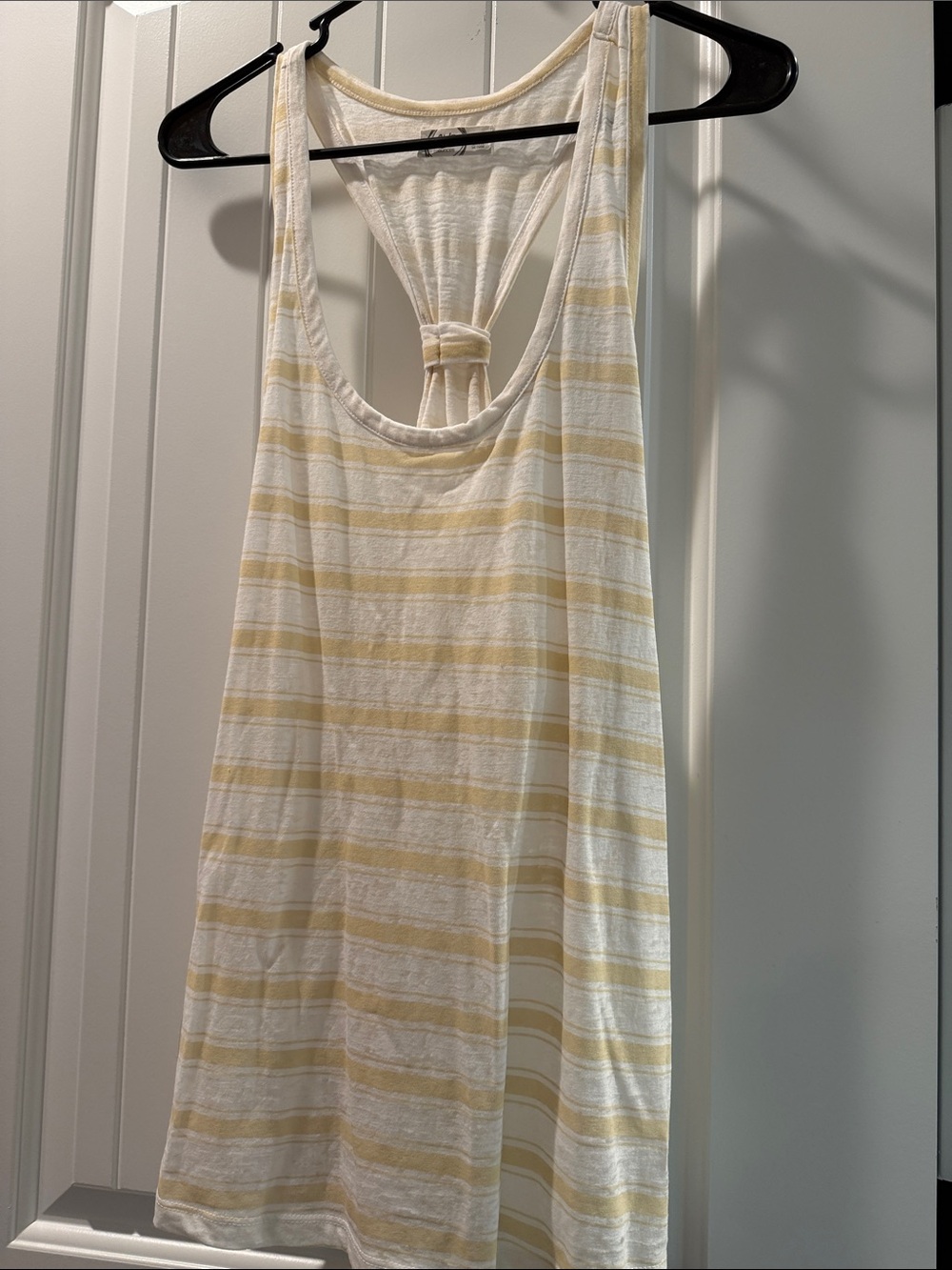 Maurices Yellow & Cream Striped Racerback Tank